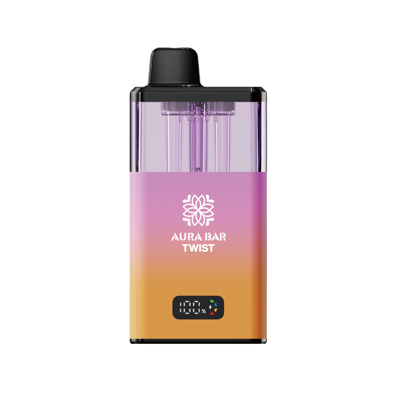 Aura Bar Twist 40k, 40000 Puffs Prefilled Vape Kit by Crystal Prime Fruit Bomb Blue Razz Gummy Bear
