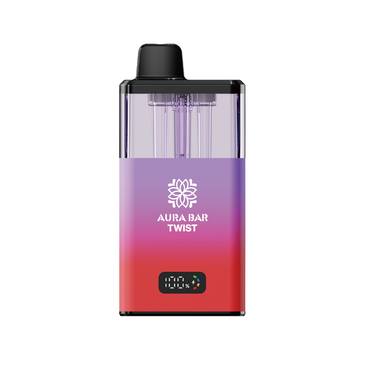 Aura Bar Twist 40k, 40000 Puffs Prefilled Vape Kit by Crystal Prime grape Berry Burst Cherry Berry