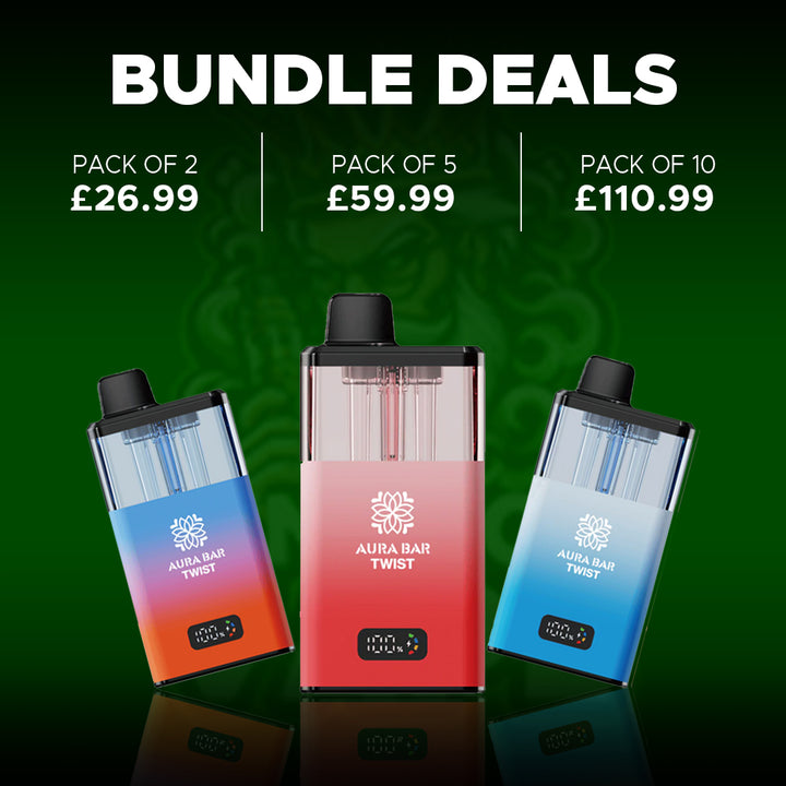 Bundle Deals Aura Bar Twist 40k, 40000 Puffs Prefilled Vape Kit by Crystal Prime