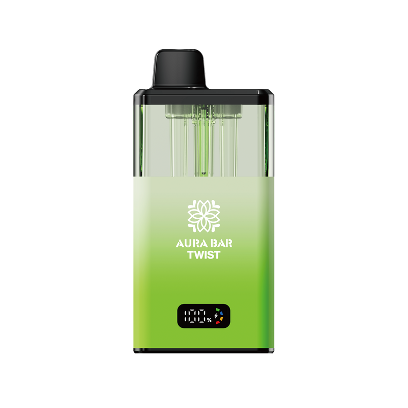 Aura Bar Twist 40k, 40000 Puffs Prefilled Vape Kit by Crystal Prime Spearmint Fresh Mint