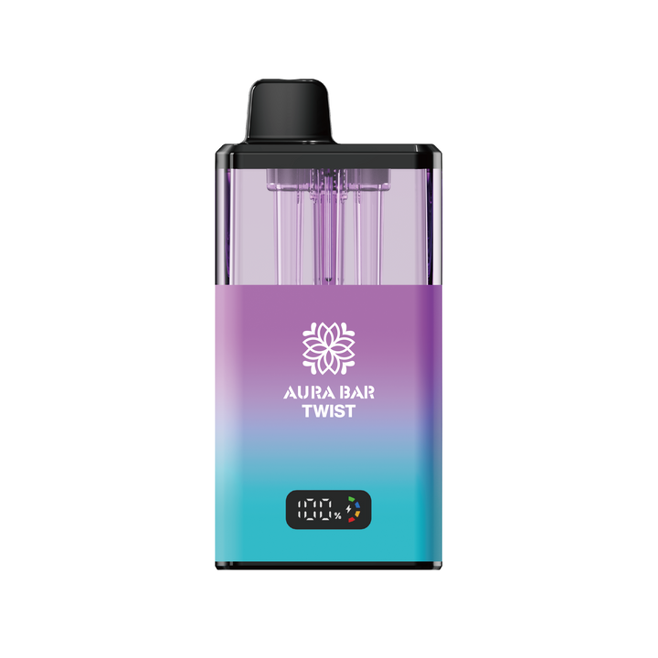Aura Bar Twist 40k, 40000 Puffs Prefilled Vape Kit by Crystal Prime Purpleish Blue