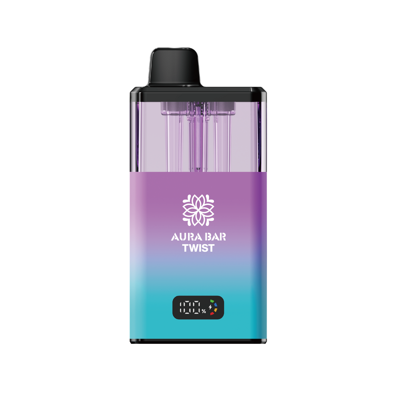 Aura Bar Twist 40k, 40000 Puffs Prefilled Vape Kit by Crystal Prime Purpleish Blue