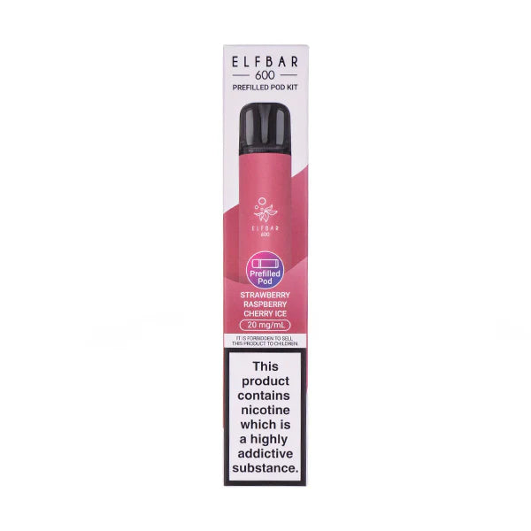 Elfbar 600 Prefilled Pod Kit Strawberry Raspberry Cherry Ice
