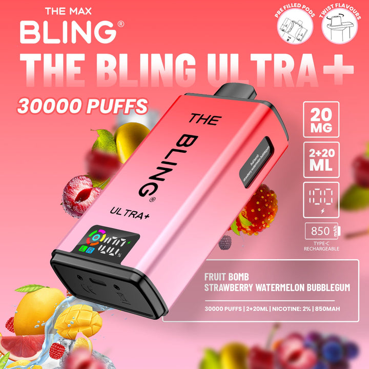 The Bling Ultra Plus 30k Puffs Prefilled Pod Vape Fruit Bomb