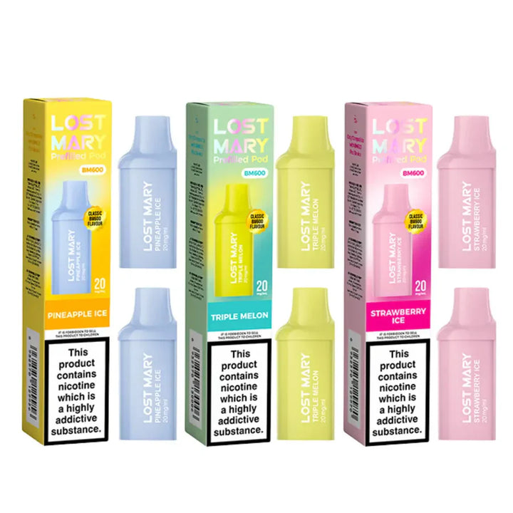 Lost Mary BM600 Prefilled Replacement Pods different Flavours