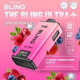 The Bling Ultra Plus 30k Puffs Prefilled Pod Vape Strawberry cranberry cherry cherry ice
